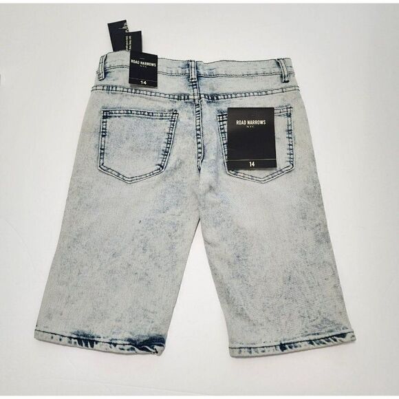 Road Narrows Boys - Size 14 - Light Wash Denim Distressed Jean Shorts - Picture 7 of 10